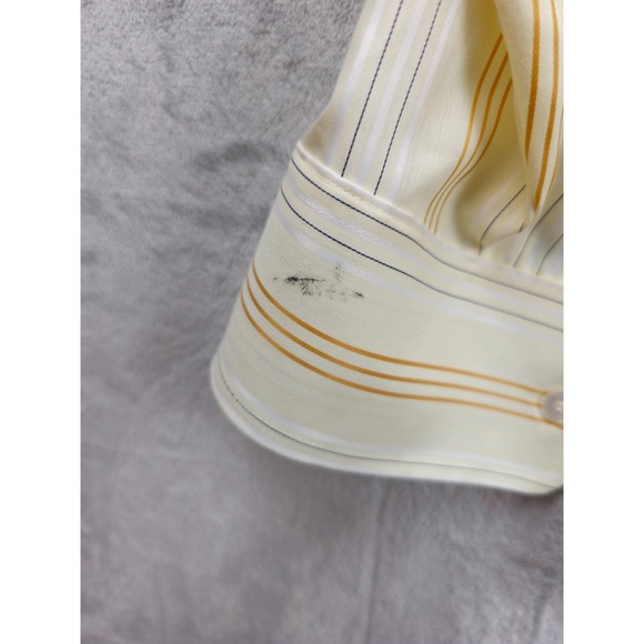 Vtg 70s Arrow Kent Collection Striped Yellow Collared Shirt Small 14 Long Sleeve - Picture 4 of 6